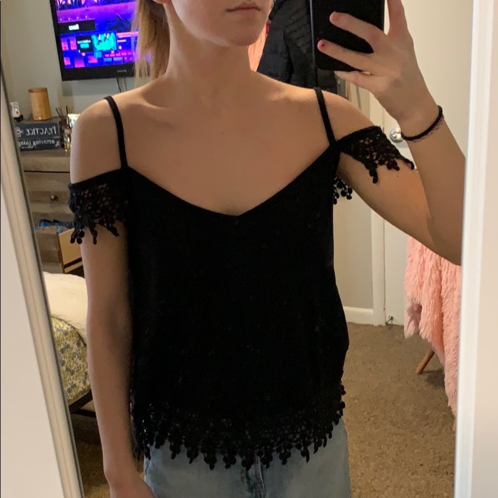 off the shoulder lace top